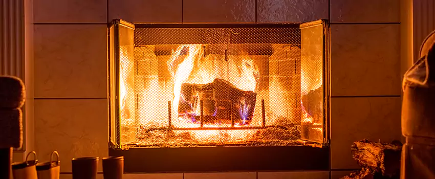 Mendota Hearth Landscape Fireplace Installation in Highland Park, Illinois